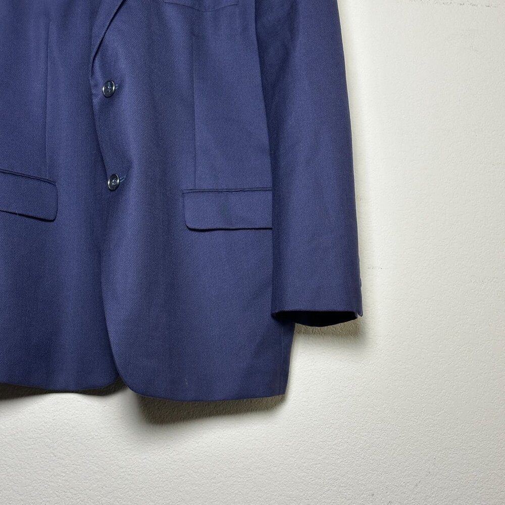 Jack Victor Men Navy Blazer Canada Exclusive Von Maur Size 44R Wool Silk Blend - Picture 10 of 16